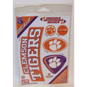 Clemson Tigers 5 Decals Window Decal Car Truck Auto Licensed Removable Football